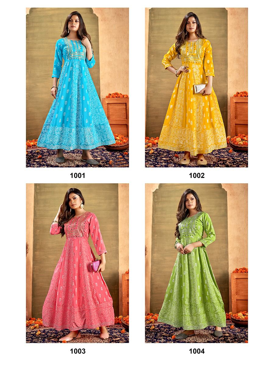 Banwery Glamour 12 New Fancy Party Wear Embroidery Long Kurti Collection